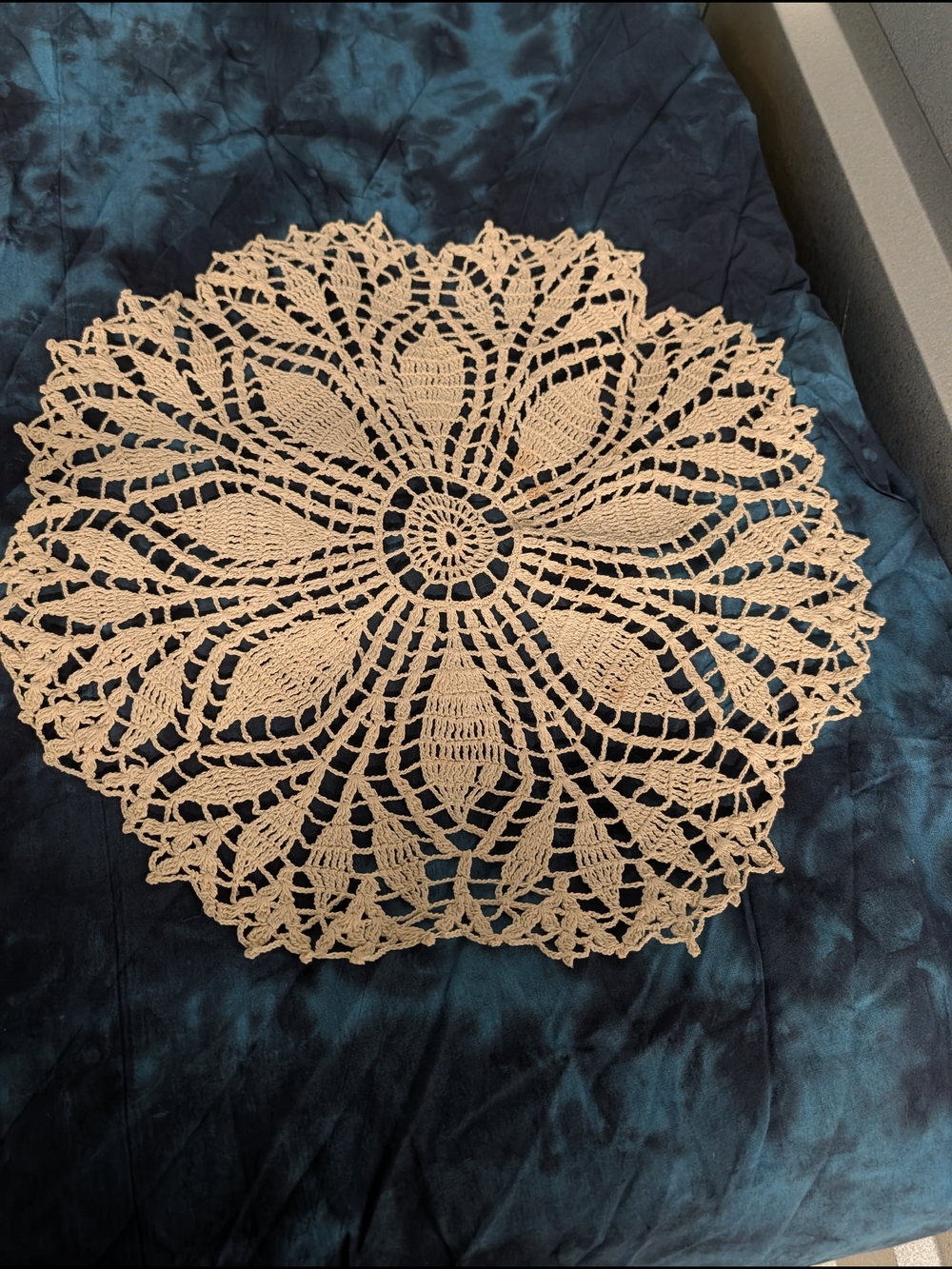 Medium Octagonal Handmade Crochet Doily in Cream